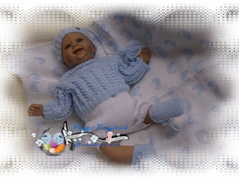 Strickanleitung für Baby's u. Reborns Modell Leo Gr. 50 - 56 4-teilig