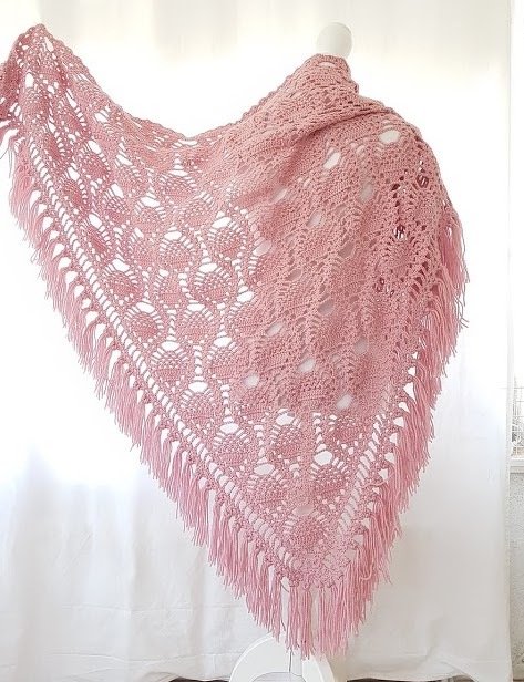 pattern pineapple Shawl, triangle shawl pineapple, pineapple crochet