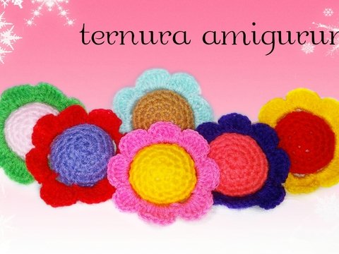 Häkelanleitung blume PDF english-deutsch- dutch ternura amigurumi