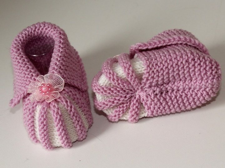 Strickanleitung Babyschuhe, Sohlenlänge ca. 10-11 cm, ohne Nadelspiel #220