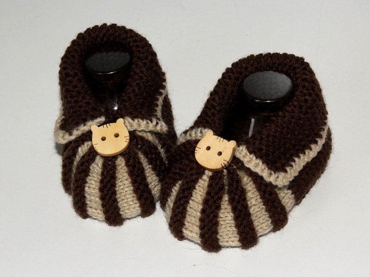 Strickanleitung Babyschuhe, Sohlenlänge ca. 10-11 cm, ohne Nadelspiel #220