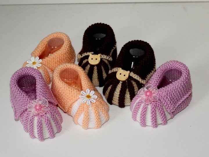 Strickanleitung Babyschuhe, Sohlenlänge ca. 10-11 cm, ohne Nadelspiel #220