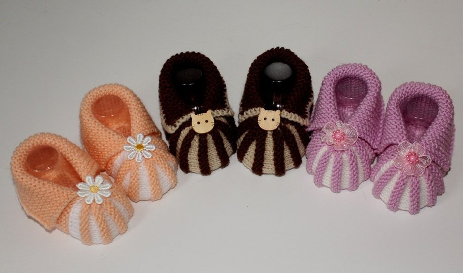 Strickanleitung Babyschuhe, Sohlenlänge ca. 10-11 cm, ohne Nadelspiel #220