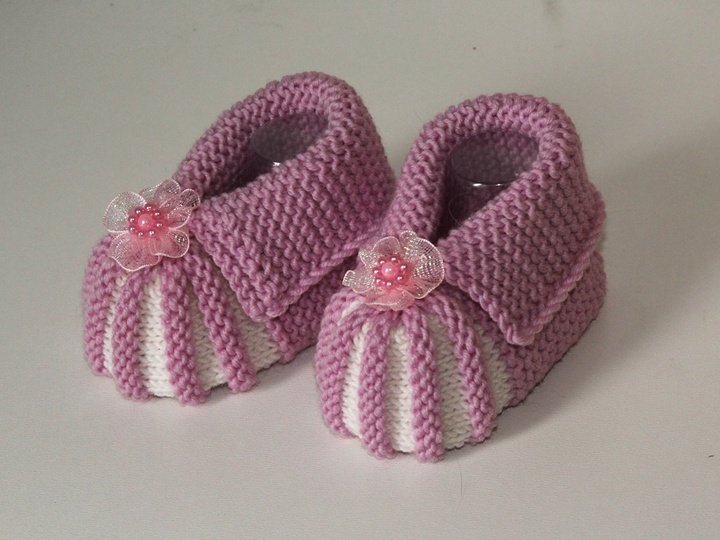 Strickanleitung Babyschuhe, Sohlenlänge ca. 10-11 cm, ohne Nadelspiel #220
