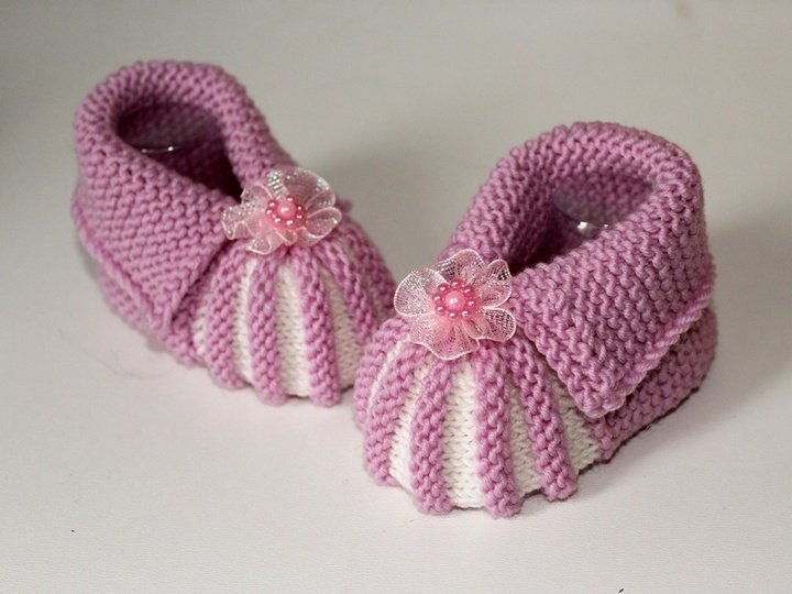 Strickanleitung Babyschuhe, Sohlenlänge ca. 10-11 cm, ohne Nadelspiel #220