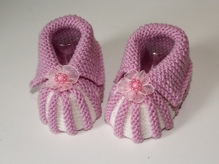 Strickanleitung Babyschuhe, Sohlenlänge ca. 10-11 cm, ohne Nadelspiel #220