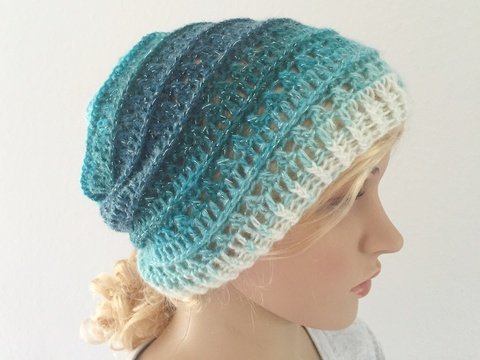 Häkelanleitung Mütze "Eiskönigin" im Beanie-Style