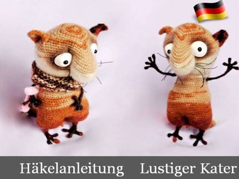 089DE Häkelanleitung Lustiger Kater - Amigurumi PDF Pertseva CP