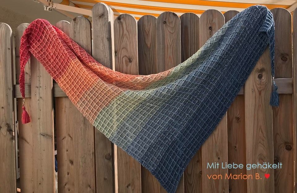 Häkelanleitung Tuch "Ruhrpott Sunrise" - auch für Männer - Bild 7