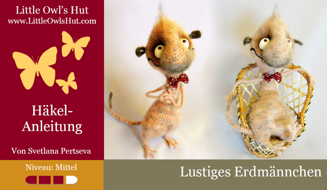 092DE Häkelanleitung Lustiges Erdmännchen - Amigurumi PDF Pertseva CP - Bild 2