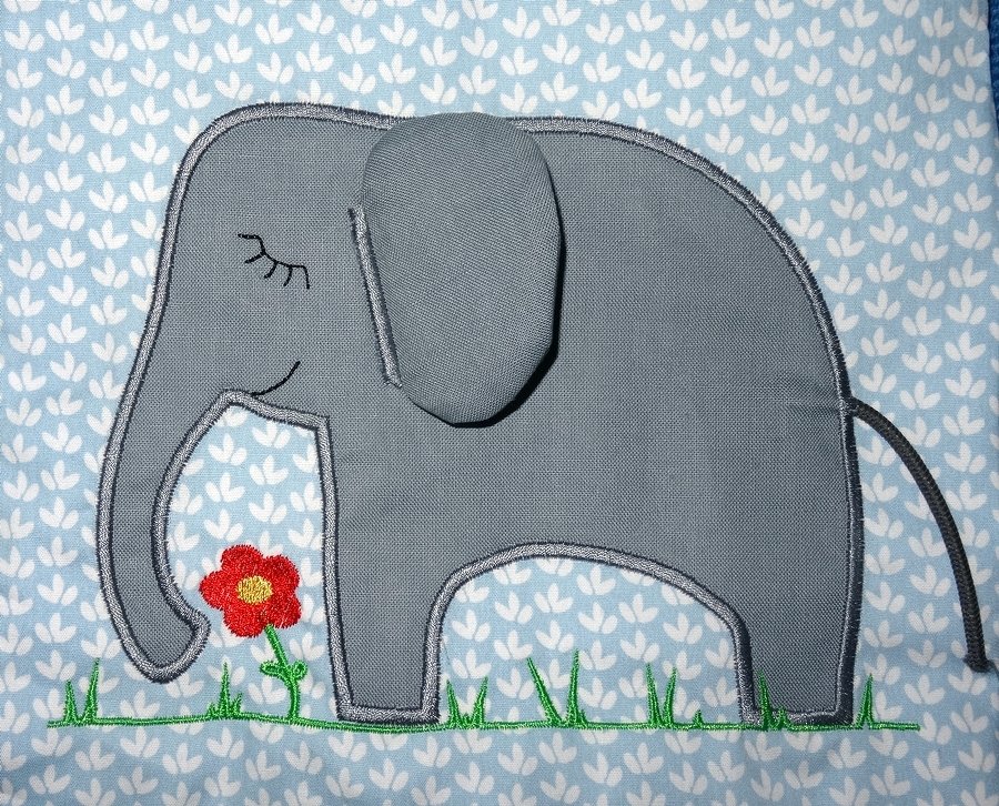 3D Elefant Stickdatei + Doodle