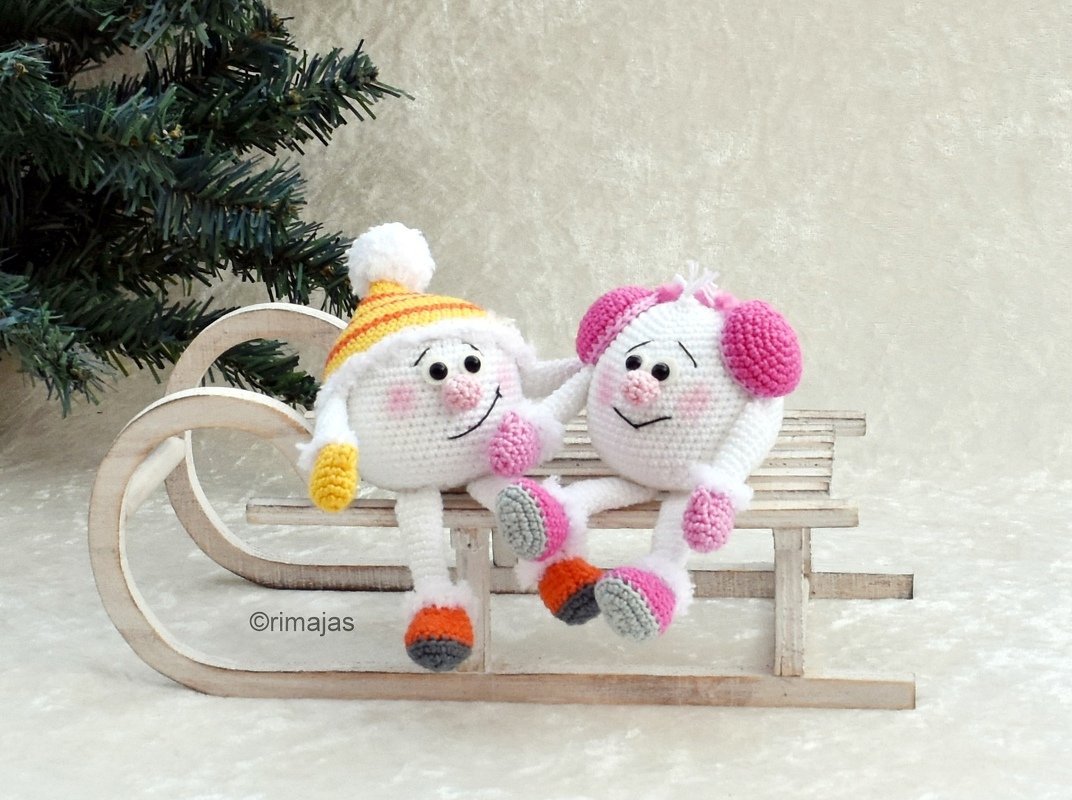 Häkelanleitung "Die Schneebällchen" niedliche Dekoidee!