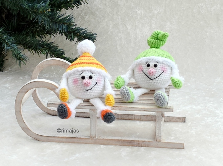 Häkelanleitung "Die Schneebällchen" niedliche Dekoidee!