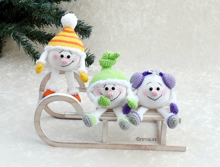 Häkelanleitung "Die Schneebällchen" niedliche Dekoidee!