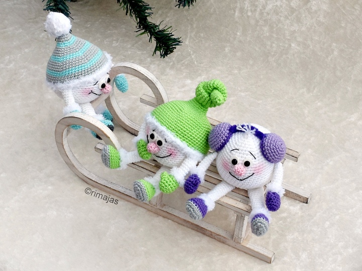 Häkelanleitung "Die Schneebällchen" niedliche Dekoidee!