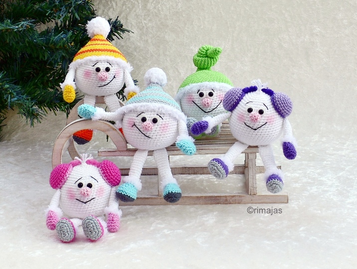 Häkelanleitung "Die Schneebällchen" niedliche Dekoidee!