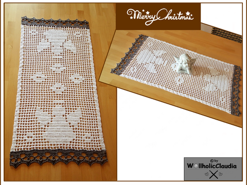 Häkelanleitung Tischläufer "Engel"