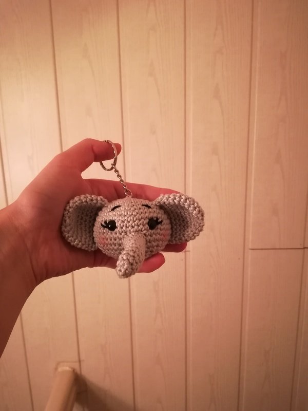 Crochet Pattern Elephant Keychain, crochet Elephant Head - Image 2