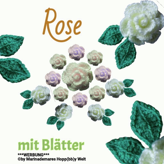 Rose mit Blätter