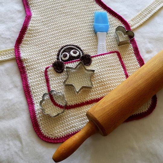 Schürze häkeln - Kinderschürze "Lebkuchen" - Häkelanleitung PDF