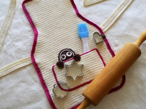 Schürze häkeln - Kinderschürze "Lebkuchen" - Häkelanleitung PDF