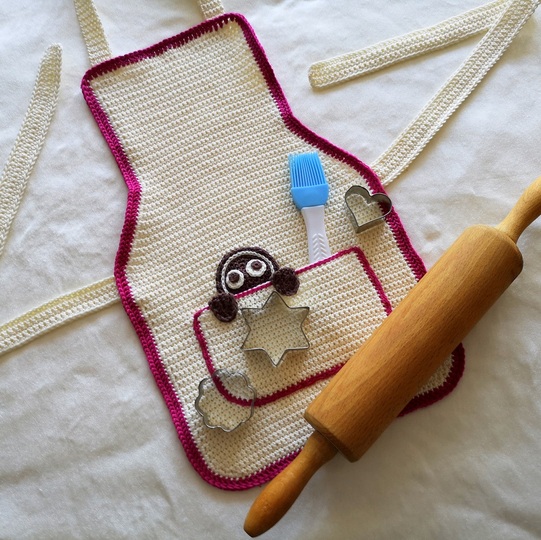 Schürze häkeln - Kinderschürze "Lebkuchen" - Häkelanleitung PDF