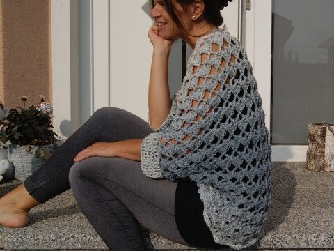 Seelenwämer / Shrug / Weste HYGGREY (Universalgröße, leicht anzupassen)