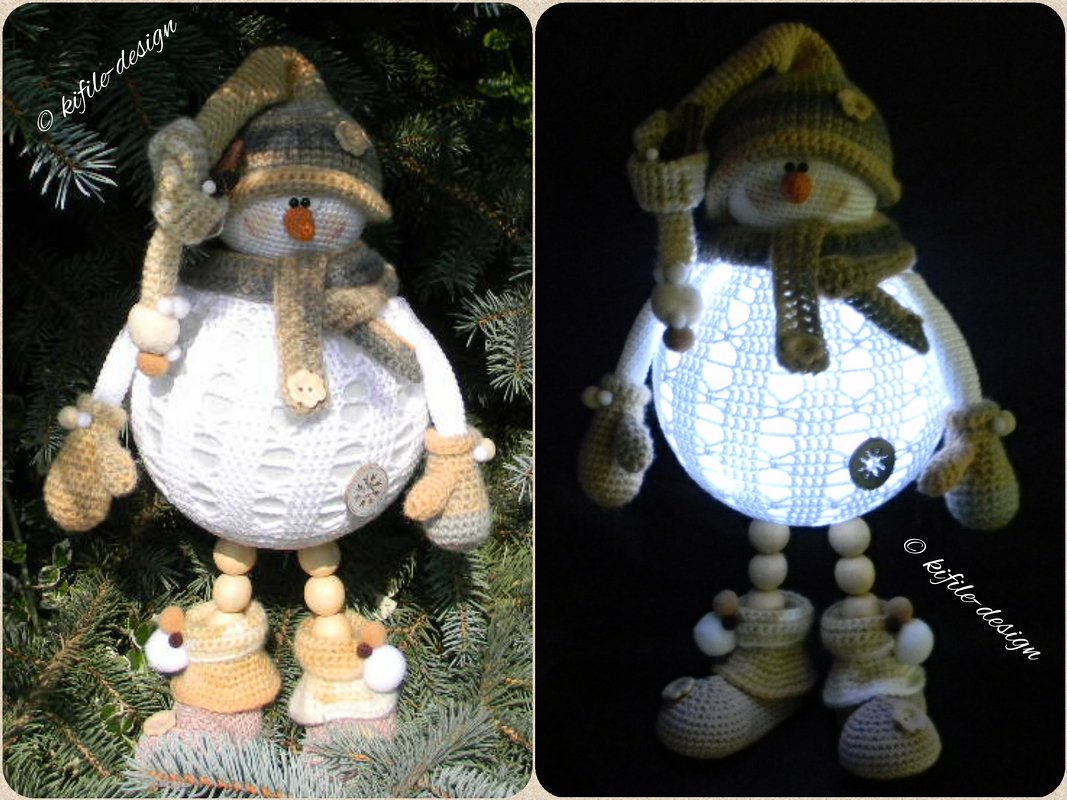 Häkelanleitung Lampe Anton Schneemann / Dekoidee