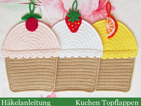042DE Häkelanleitung Kuchen Topflappen - PDF Zabelina CP
