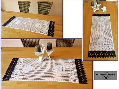 Häkelanleitung Tischläufer "Christmas-bells"