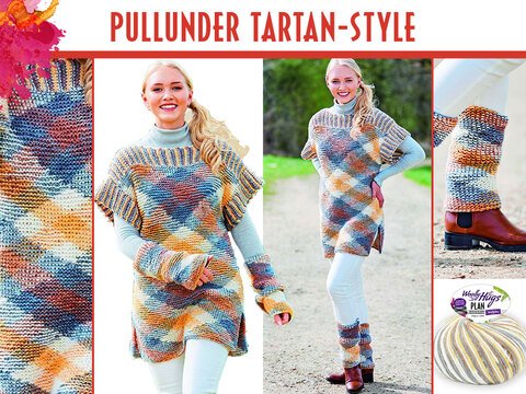 Pullunder im Tartan-Stile, gestrickt
