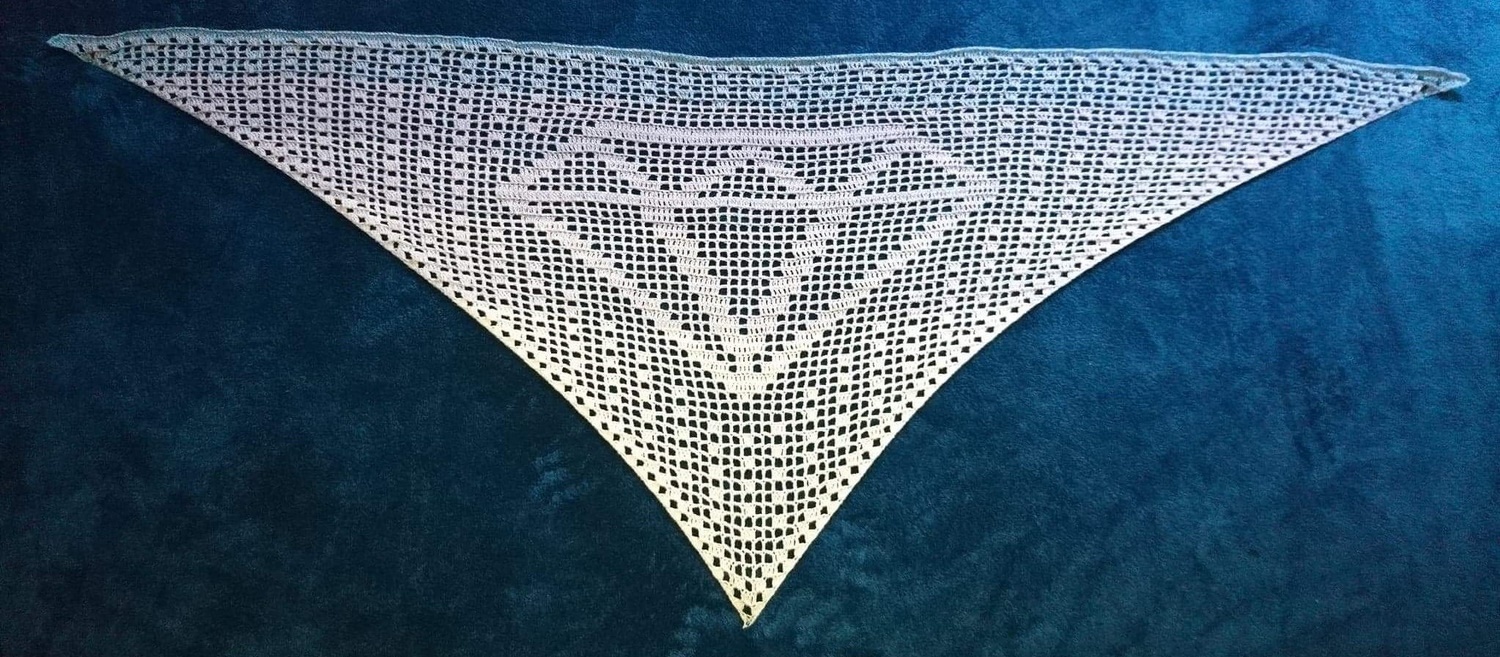 Motivtuch "Diamant", Dreieckstuch, Häkelanleitung - Bild 3