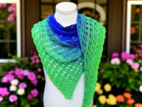 Triangular Scarf Window View - Crochet Pattern