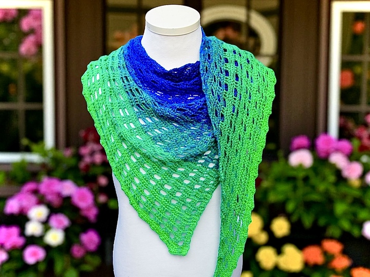 Triangular Scarf Window View - Crochet Pattern