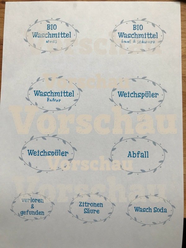 Etiketten Vorlage Waschküche DIY