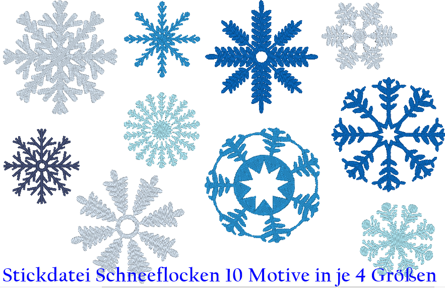 Mega Set Schneeflocken Stickdatei - Bild 4