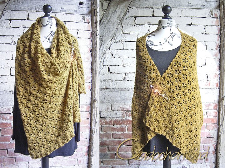 Tuch häkeln - Wüstenblume - grosses Schaltuch, Stola, Tuch, Schal