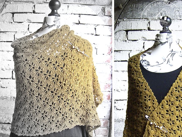 Tuch häkeln - Wüstenblume - grosses Schaltuch, Stola, Tuch, Schal