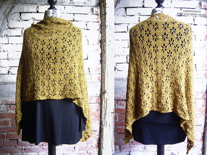 Tuch häkeln - Wüstenblume - grosses Schaltuch, Stola, Tuch, Schal