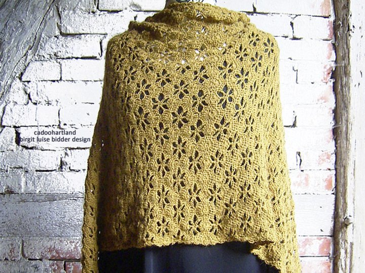 Tuch häkeln - Wüstenblume - grosses Schaltuch, Stola, Tuch, Schal