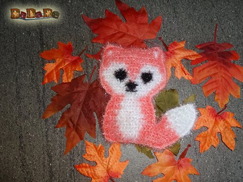 Spülschwamm oder Badeschwamm Fuchs,  gehäkelt von Dadade