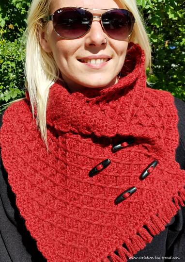 Crochet Pattern for Cowl with Fringes | Neckwarmer #5
