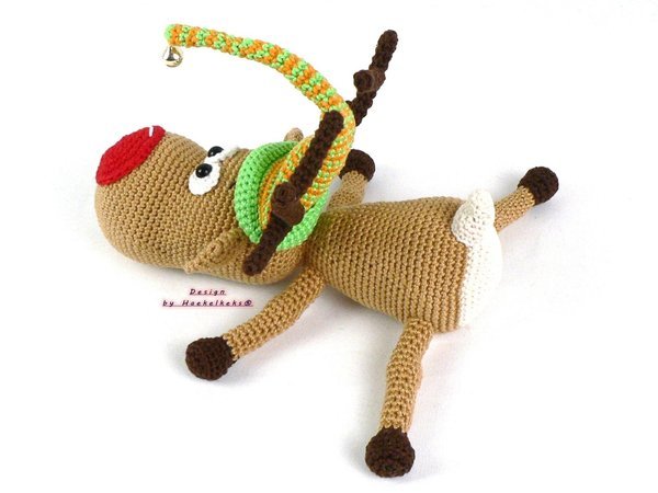 Reindeer "Rednose" -- Crochet Pattern by Haekelkeks®