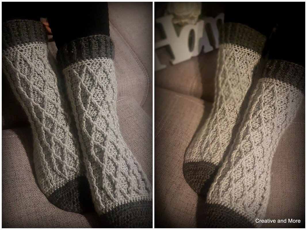 Kuschelige Häkelsocken "Kleine Raute" - alle Größen -