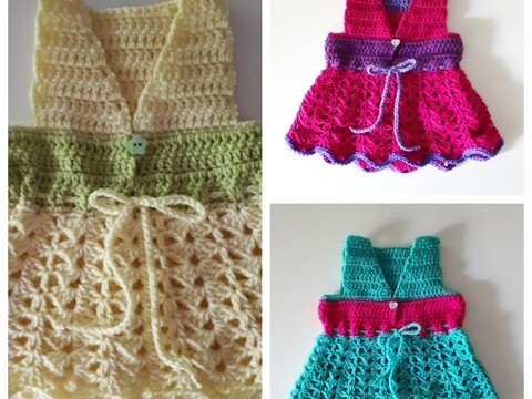 Gehäkeltes Kleid oder Tunika für Babys - ab Größe 50