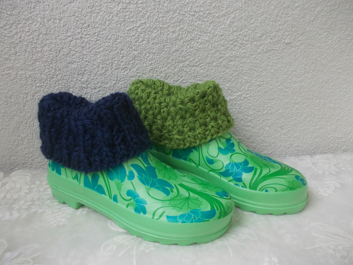 Strickstulpen für Gummistiefel/Boots, f. Erwachsene/Kinder, 4 Mustervarianten, unisex