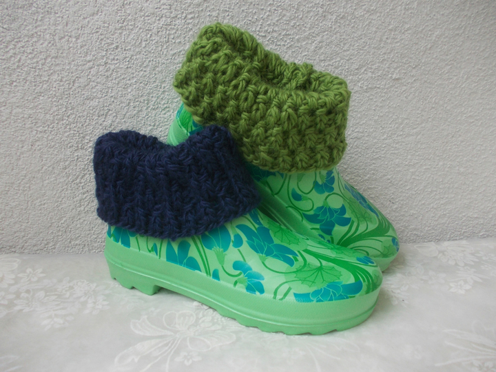 Strickstulpen für Gummistiefel/Boots, f. Erwachsene/Kinder, 4 Mustervarianten, unisex