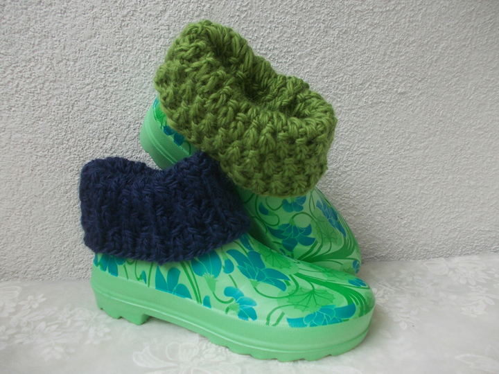Strickstulpen für Gummistiefel/Boots, f. Erwachsene/Kinder, 4 Mustervarianten, unisex