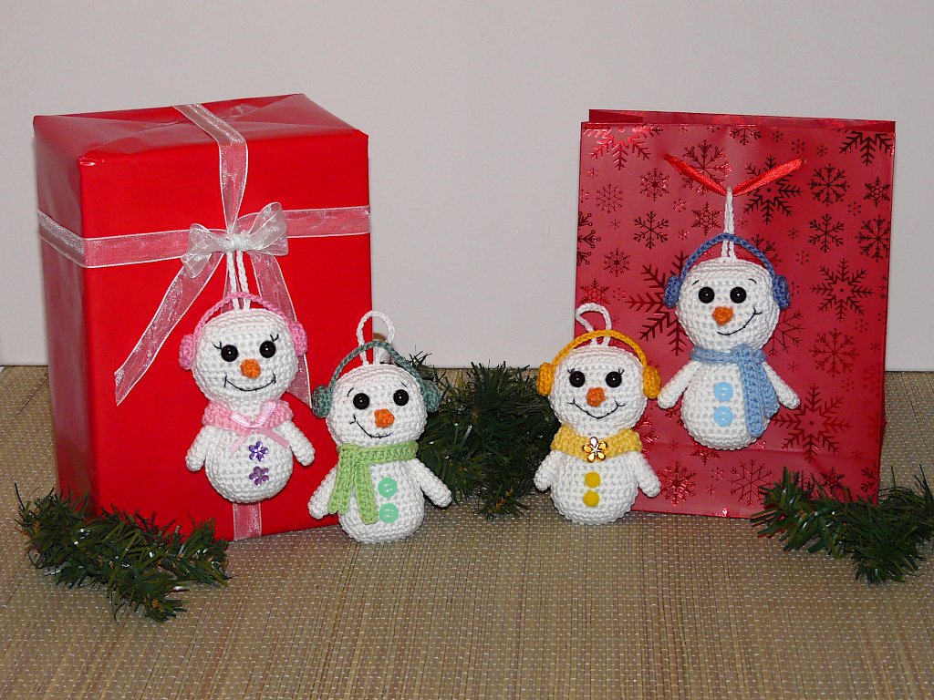 Häkelanleitung Geschenkanhänger Schneemann - Bild 2