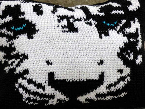 Häkelanleitung Kissen oder kleine Tasche mit weißem Tiger